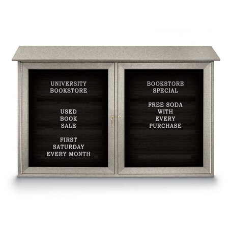 United Visual Products Indoor Enclosed Combo Board, 48"x36", Bronze Frame/Grey & Cork UVCB4836BZ-GREY-CORK
